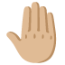 🤚🏼 raised back of hand: medium-light skin tone display on Google